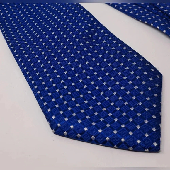 Donald Trump Signature Collection Men's Tie Neck Tie Blue Square Dotted Silk 58" - Picture 13 of 13